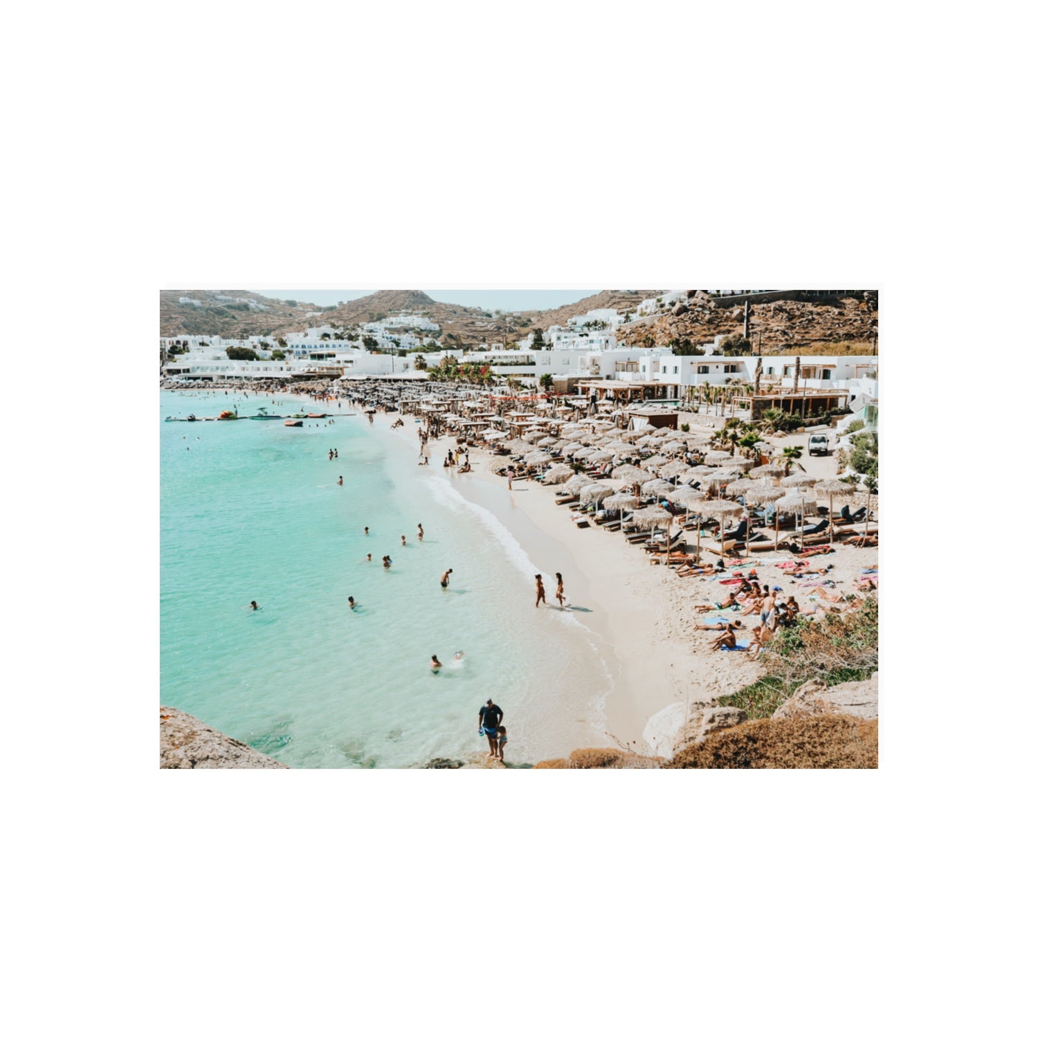 Aquaholic Mykonos Greek island wall art 20 x 30 in unframed fine art print