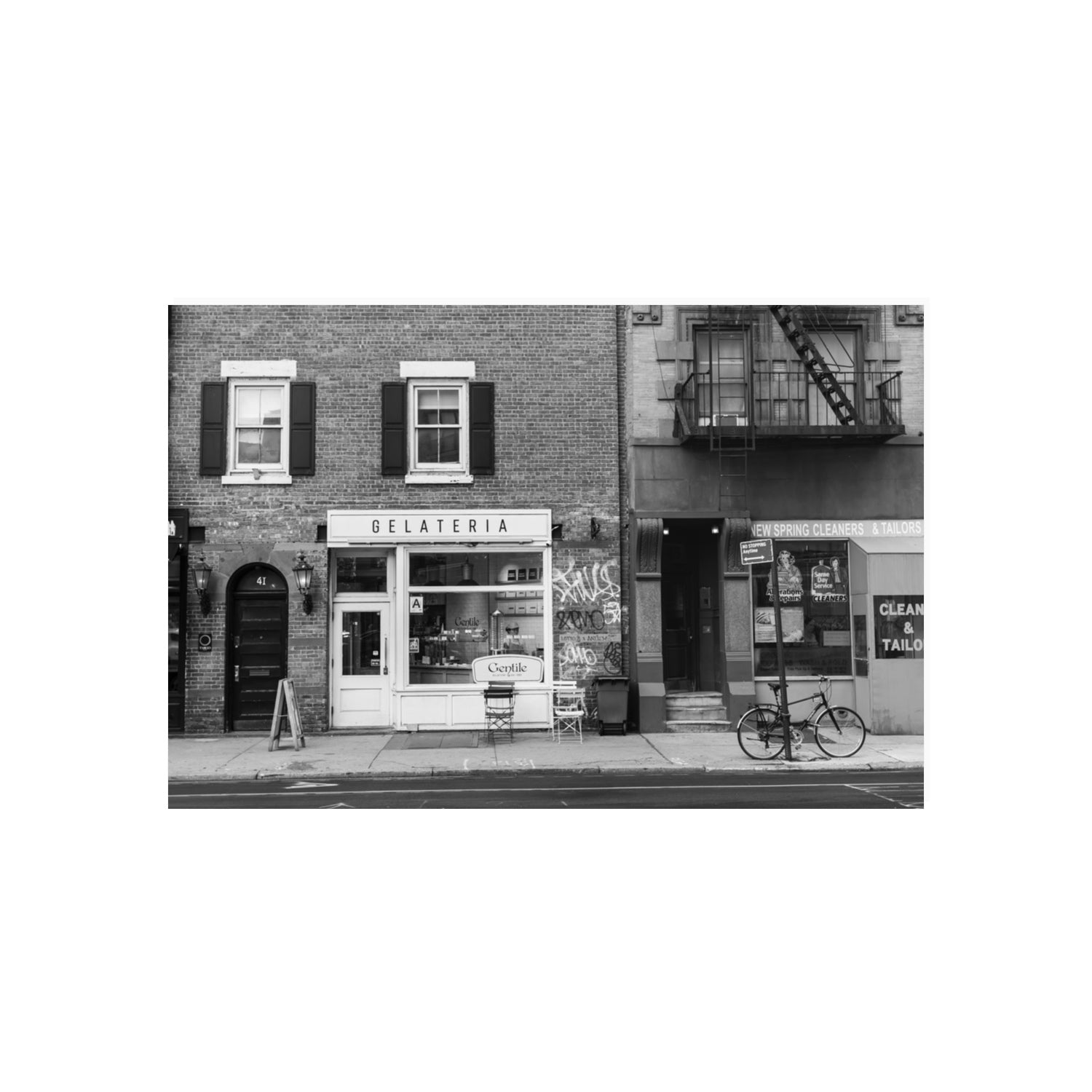 West Village Dolcezza New York NYC Black & White wall art 20 x 30 in unframed fine art print
