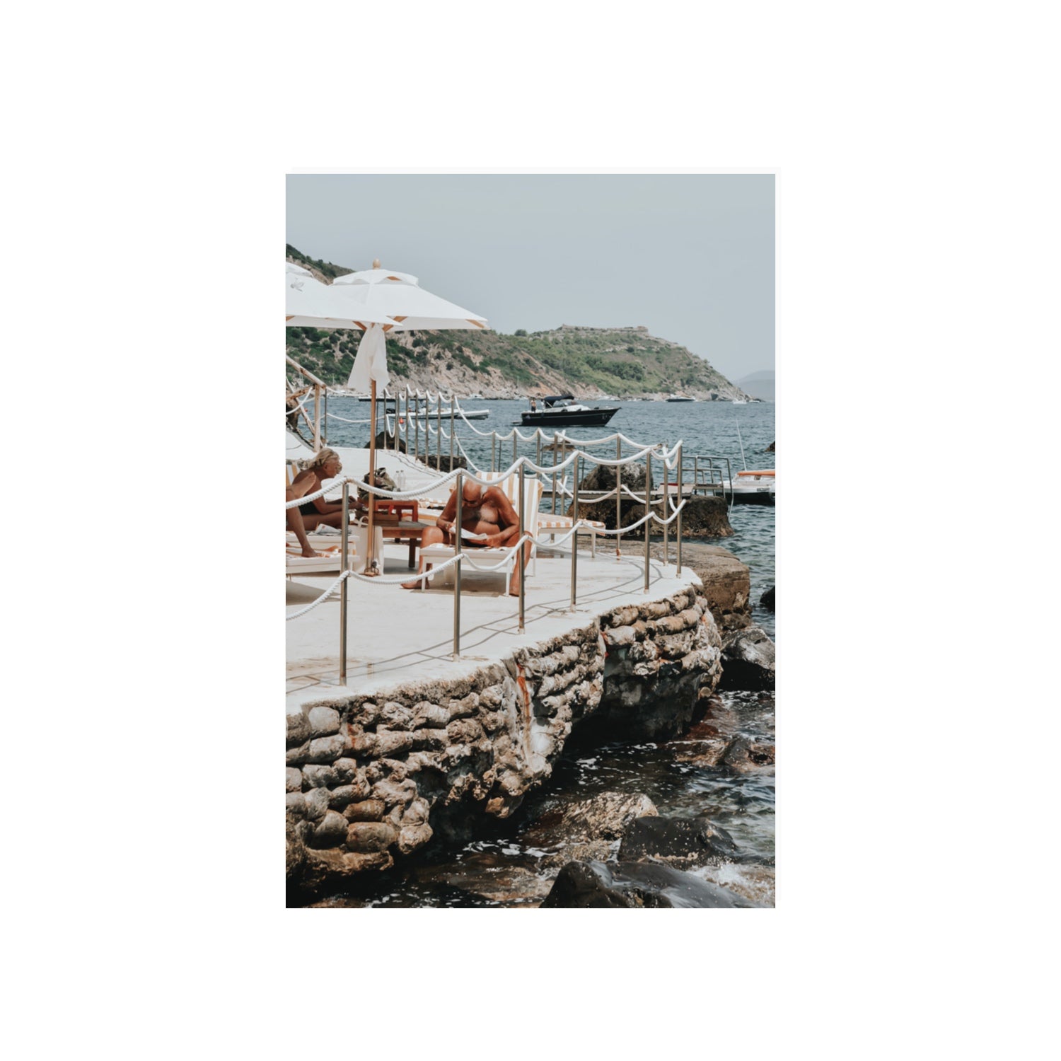 Nonno e Nonna Tuscany coastal Italian wall art 20 x 30 in unframed fine art print