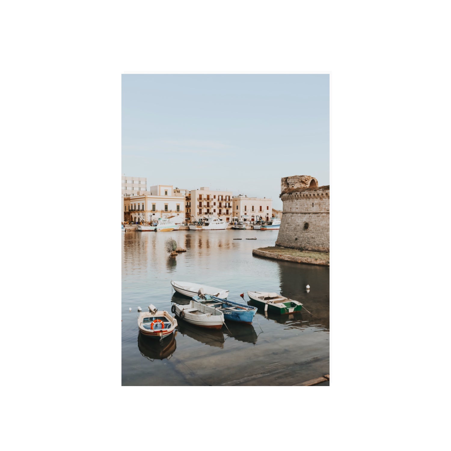 Gallipoli Harbour Puglia coastal wall art 20 x 30 in unframed fine art print