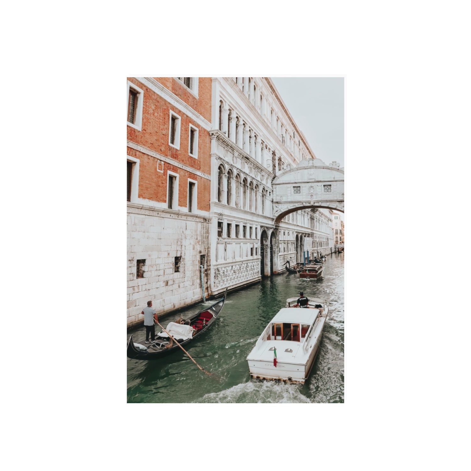 Under the Bridge Venice Gondola Italian wall art 20 x 30 in unframed fine art print
