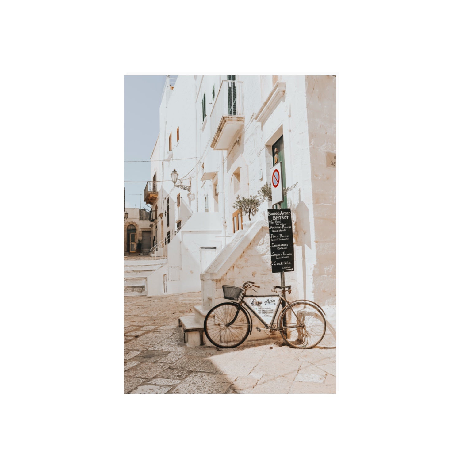 La Bicicletta Puglia Ostuni wall art 20 x 30 in unframed fine art print