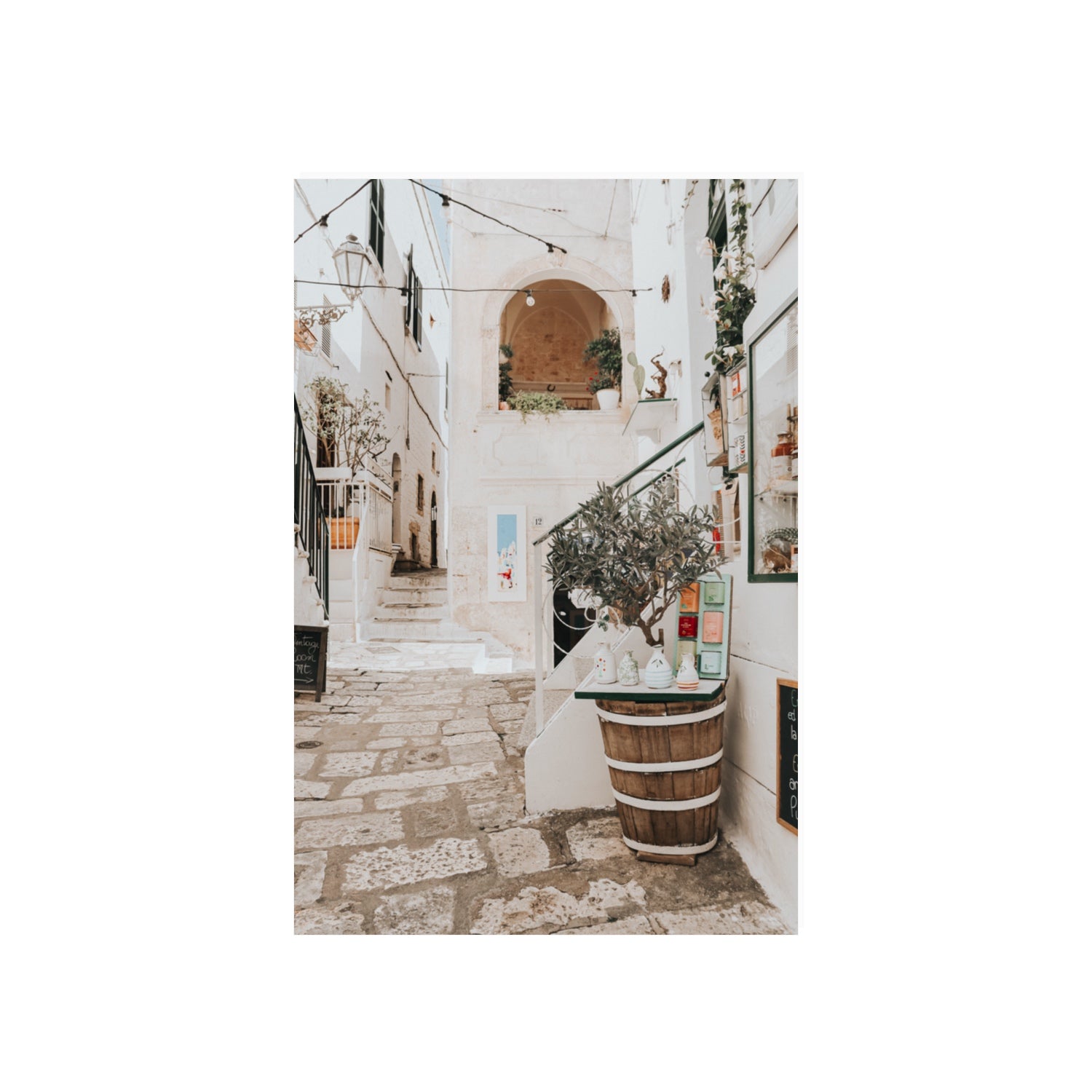 Olive Tree Lane Puglia Ostuni Mediterranean decor wall art 20 x 30 in unframed fine art print