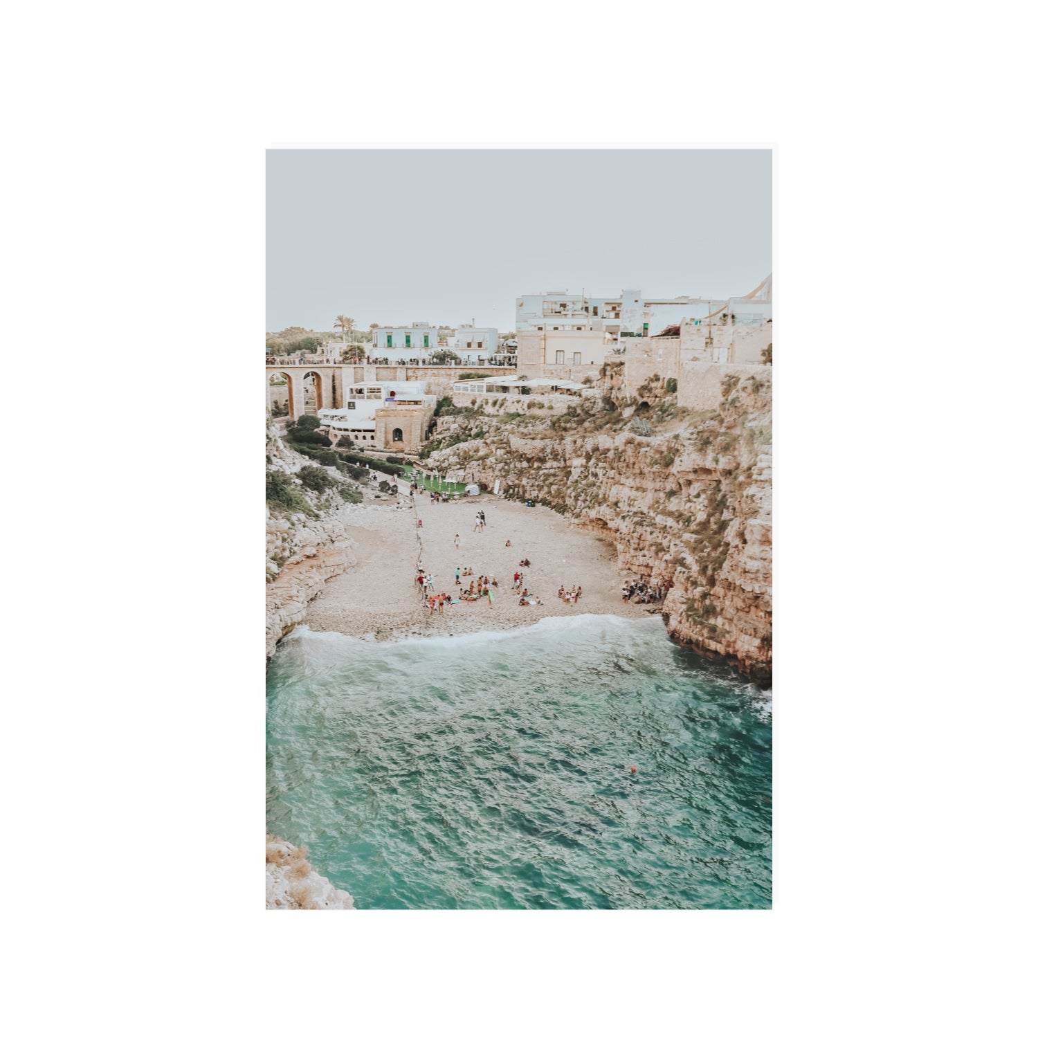 Polignano Vista Puglia coastal Italian beach fine art print 24 x 36 in unframed fine art print