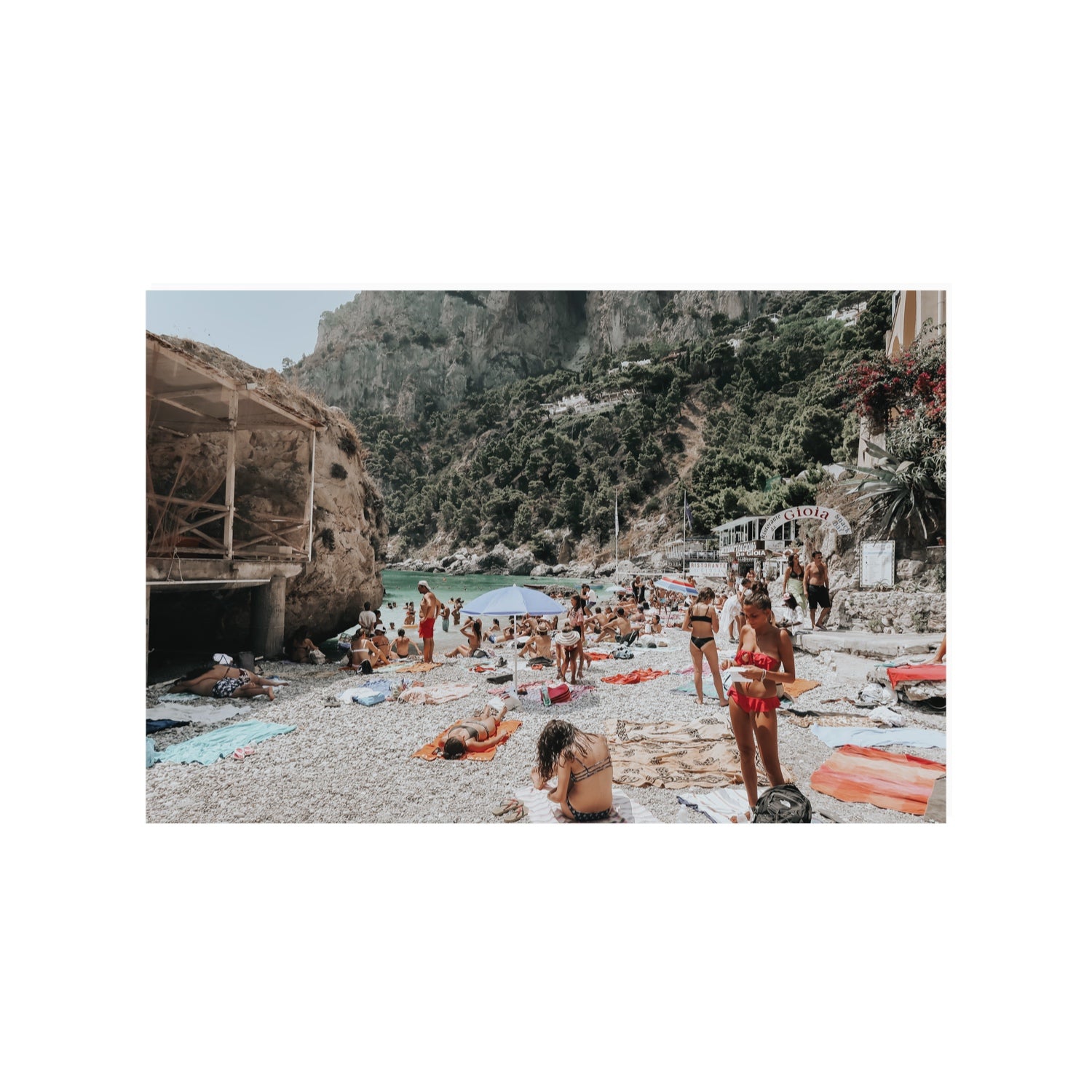 Spiaggia Da Gioia Capri beach coastal wall art 24 x 36 in unframed fine art print
