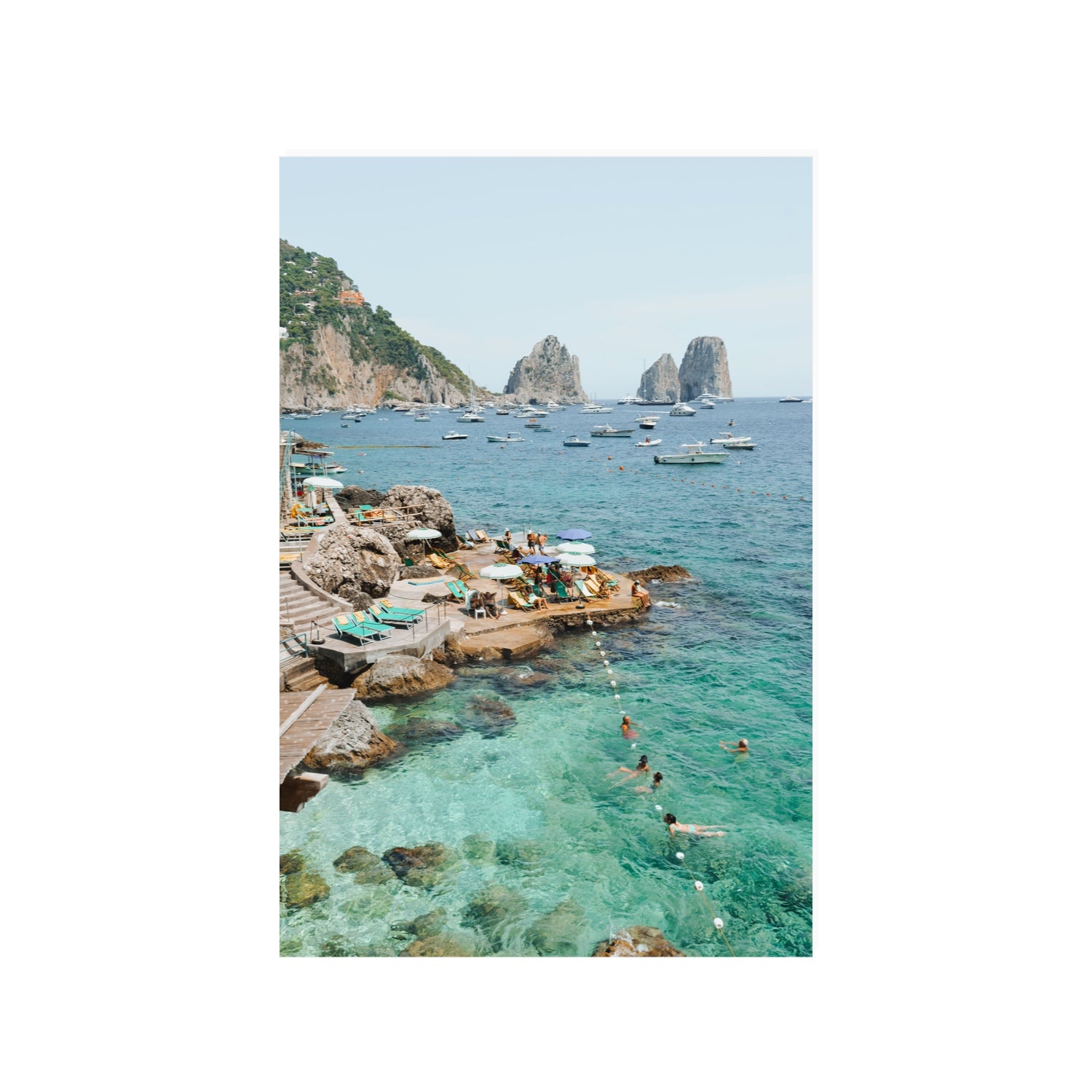 Summertime Blues Capri Mediterranean wall art 24 x 36 in unframed fine art print