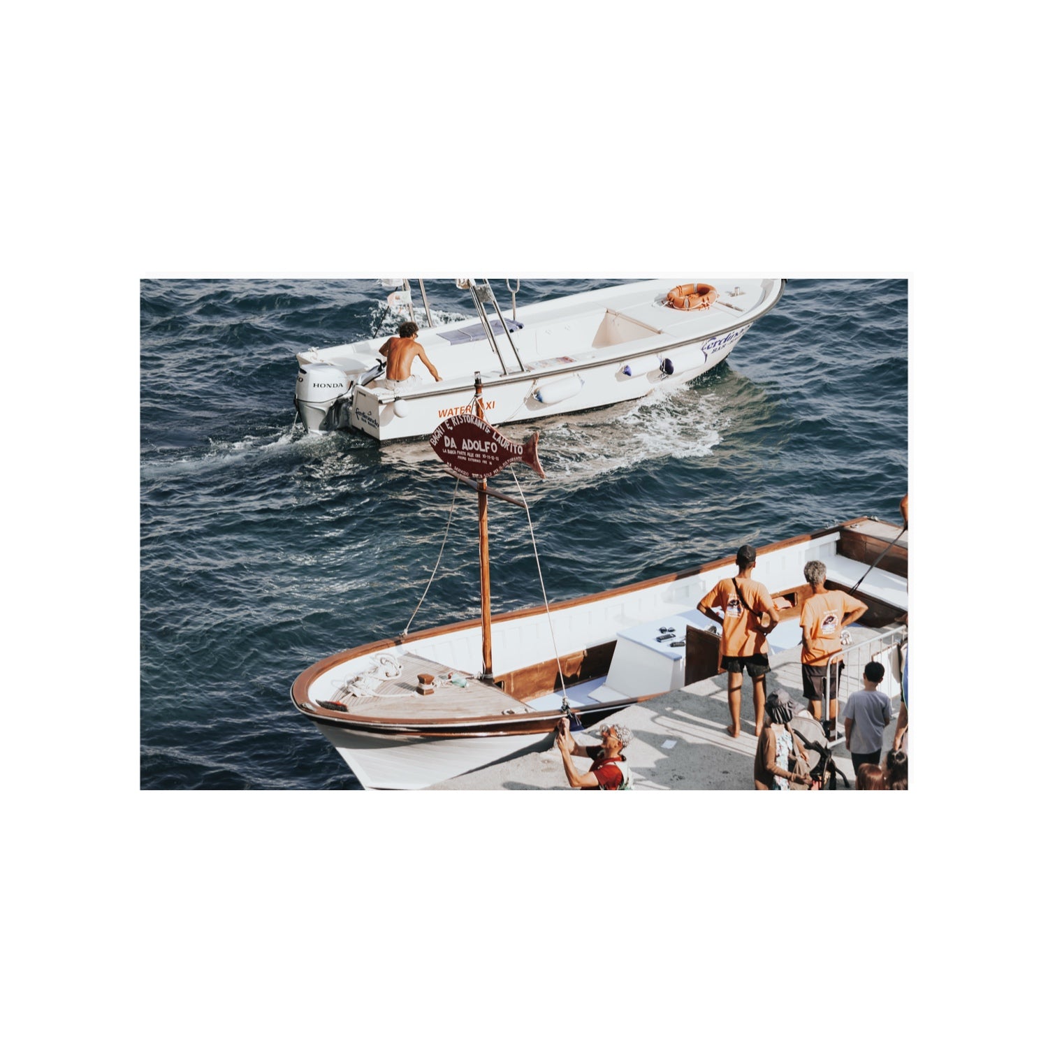 Water Taxi Positano wall art 24 x 36 in unframed fine art print