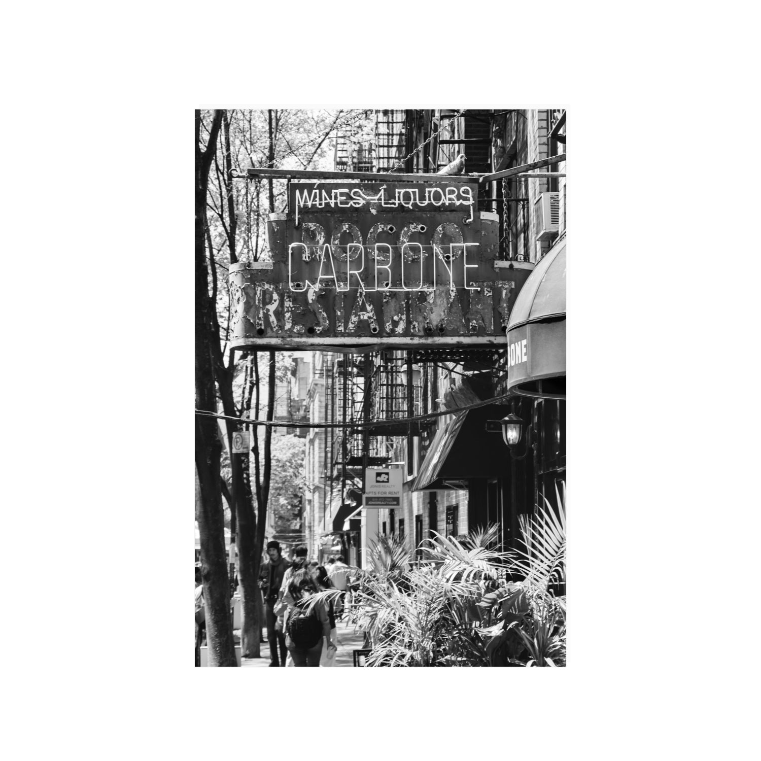 Paparazzi To Pasta New York NYC Black & White wall art 24 x 36 in unframed fine art print