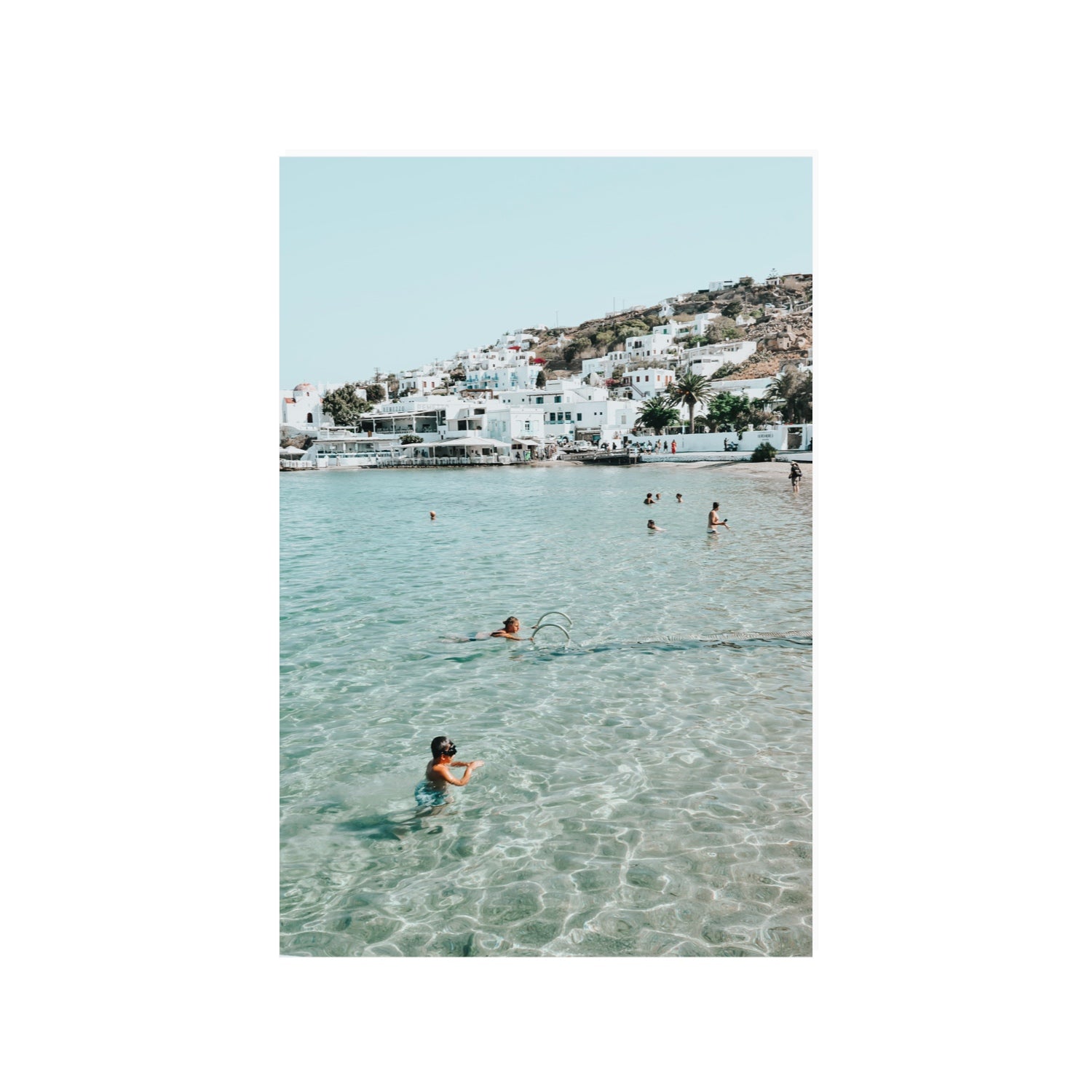 Beside The Seaside Mykonos beach Greek island wall art 24 x 36 in unframed fine art print