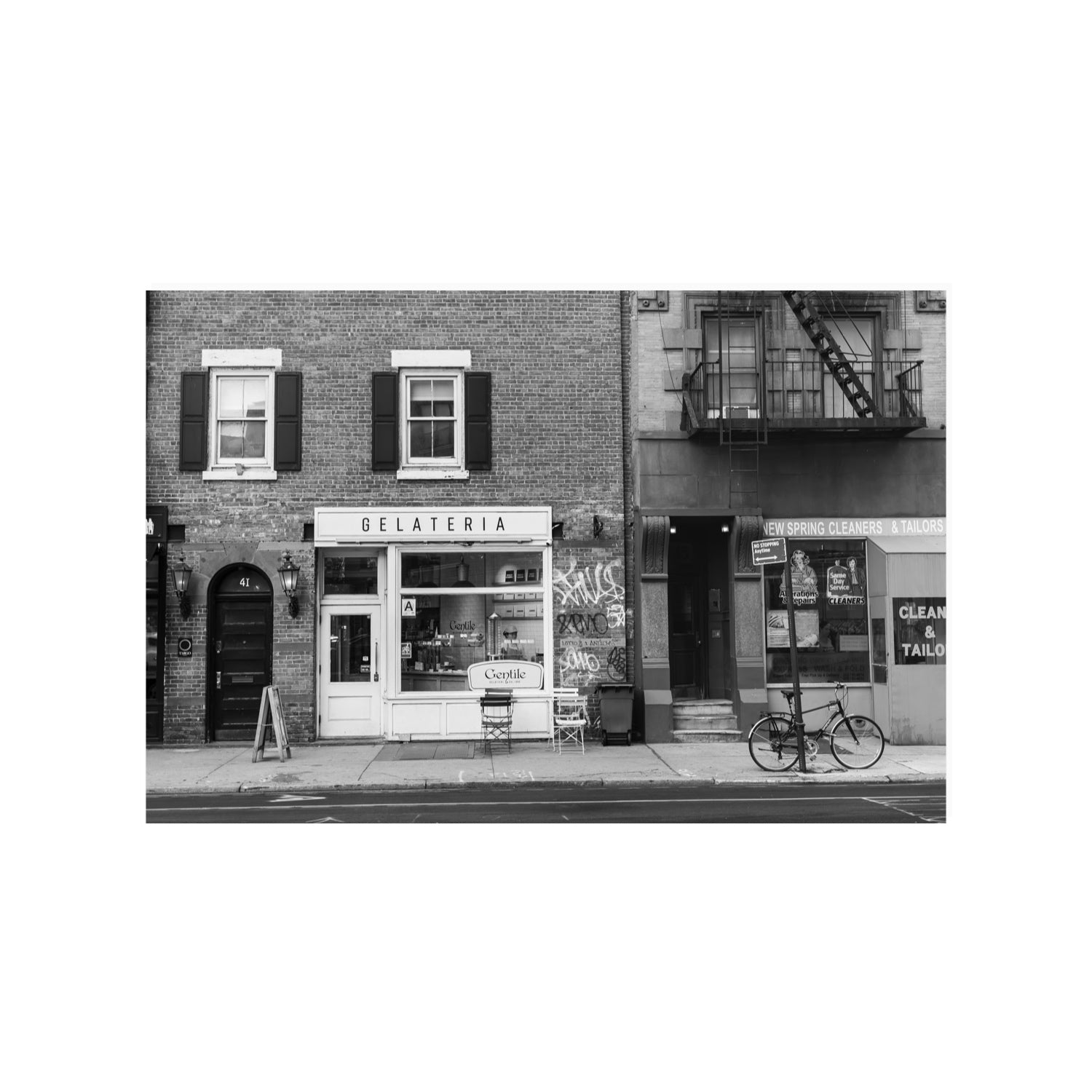 West Village Dolcezza New York NYC Black & White wall art 24 x 36 in unframed fine art print