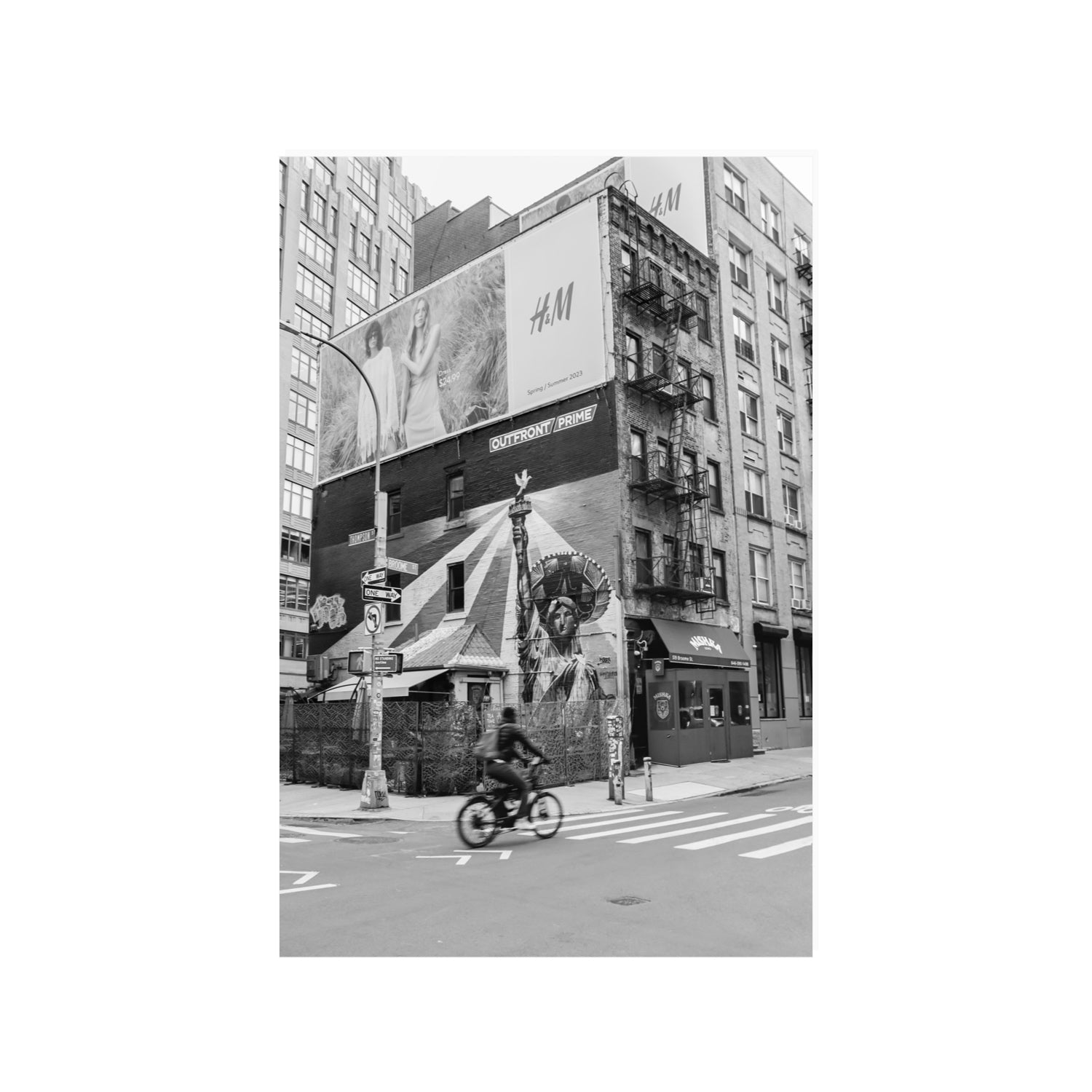 Shadows Of Liberty New York NYC Black & White wall art 24 x 36 in unframed fine art print