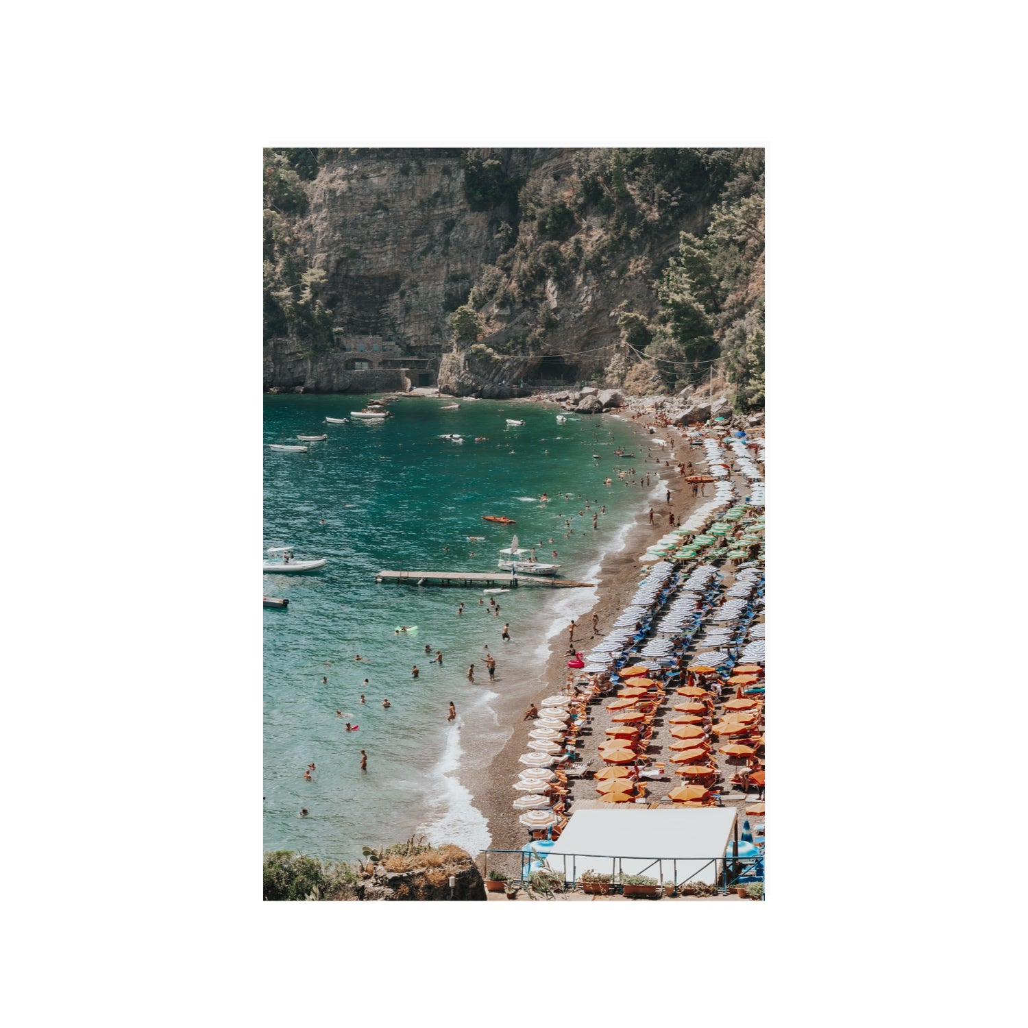 Parasol Panorama fine art print, Positano, Italy, 24 x 36 in, Unframed, Fine Art Print
