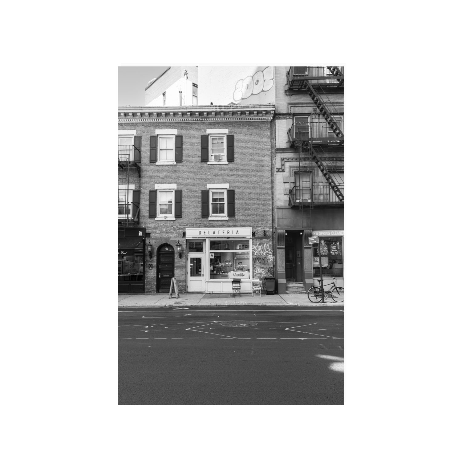 Gelateria New York NYC Black & White wall art 24 x 36 in unframed fine art print