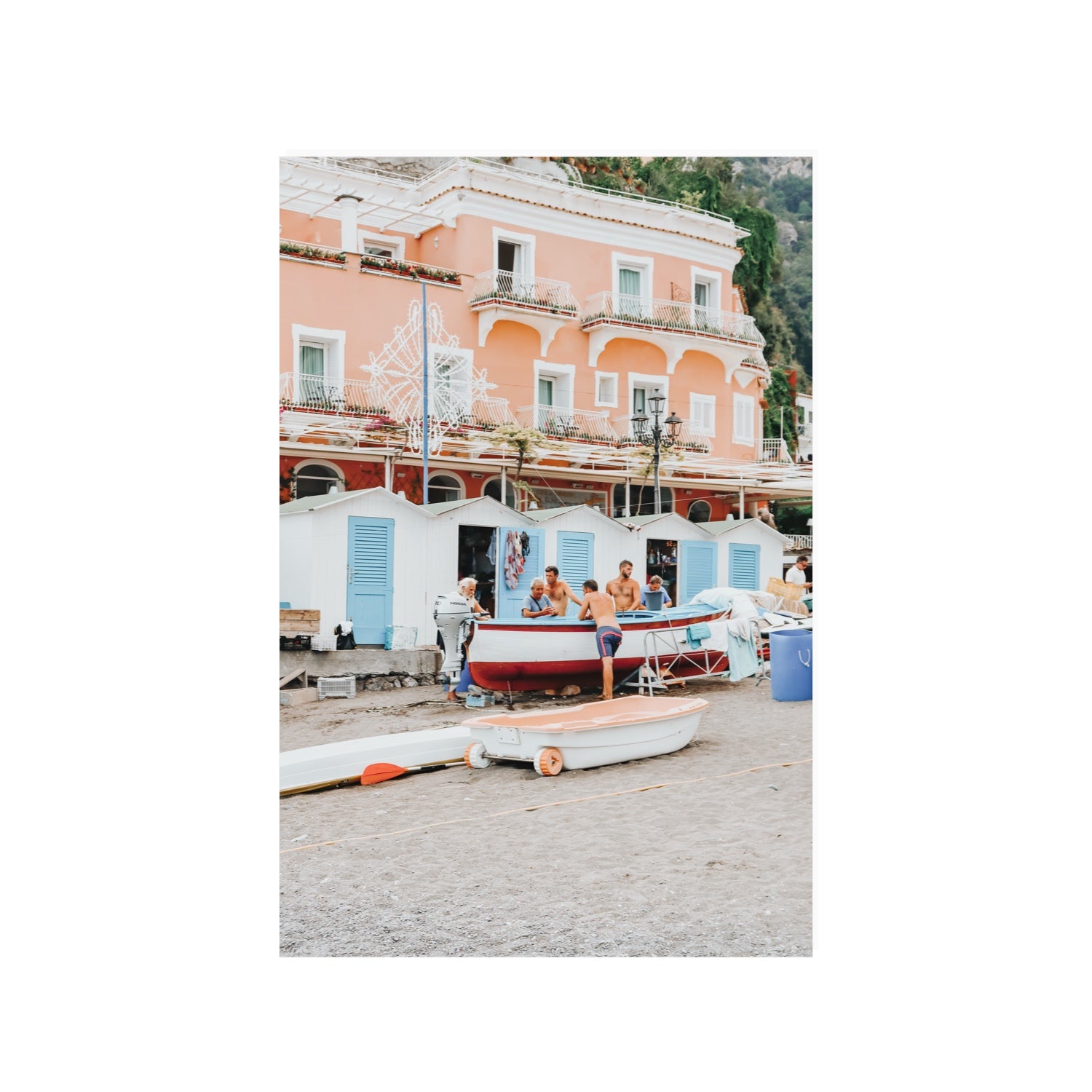 La Riunione della Mattina Positano wall art 24 x 36 in unframed fine art print