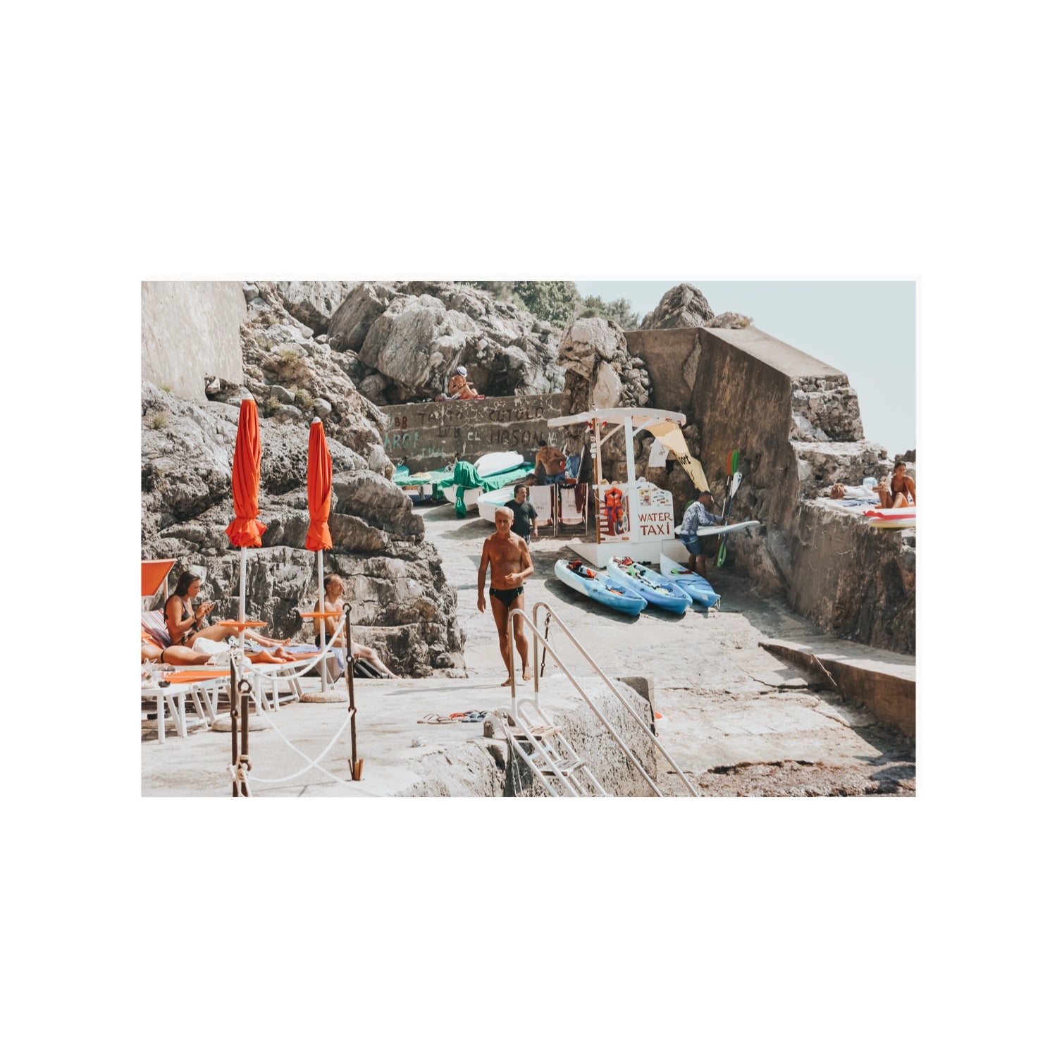 The Local Praiano Amalfi Coast Mediterranean wall art 24 x 36 in unframed fine art print
