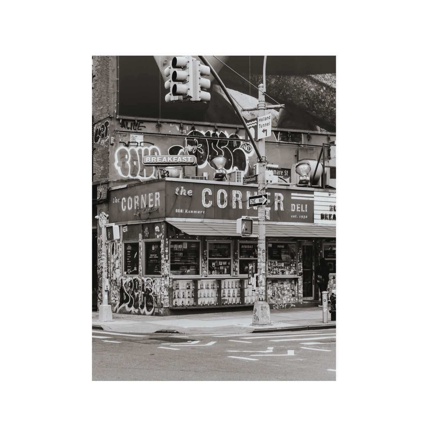Soho Deli New York NYC Black & White wall art 30 x 40 in unframed fine art print