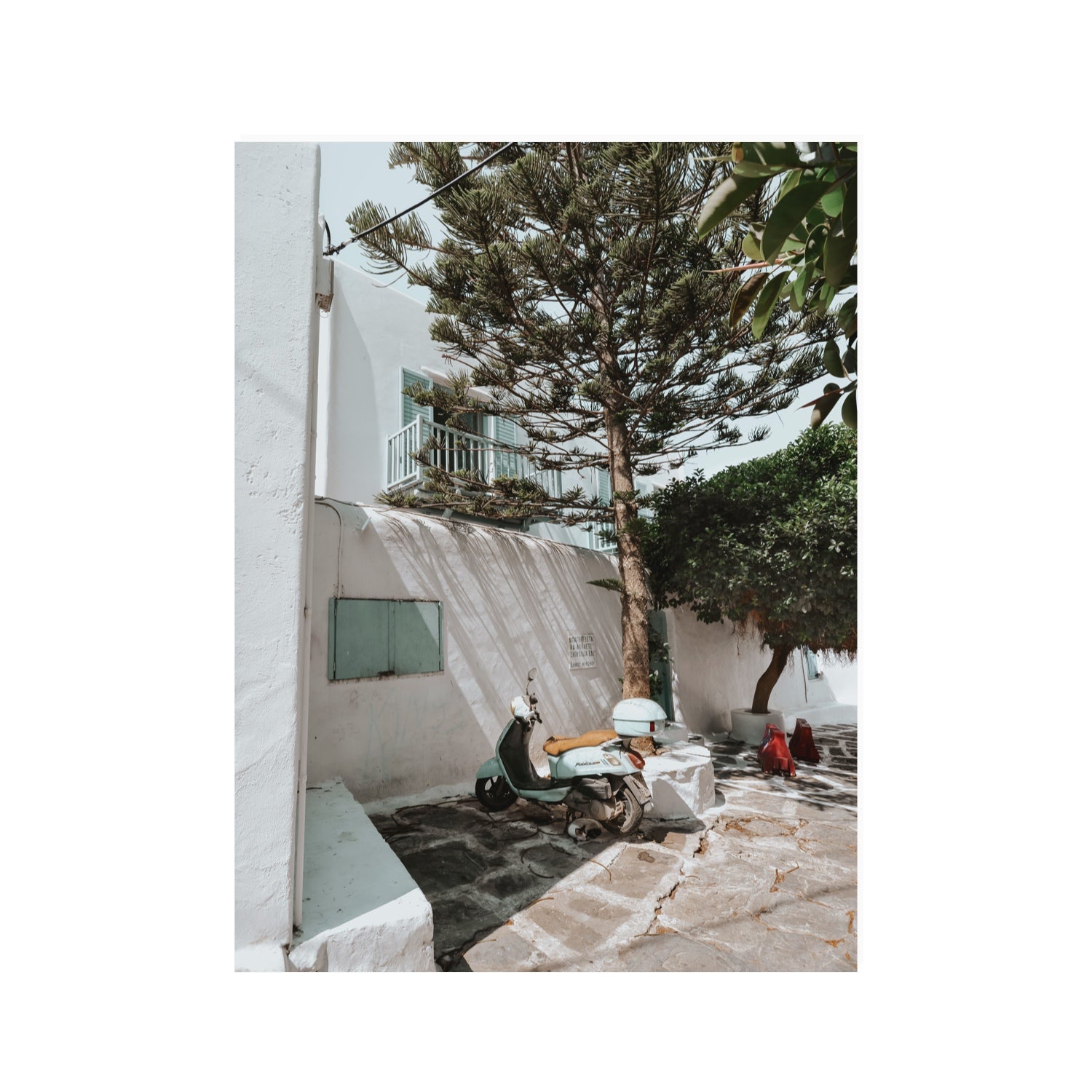 The Getaway Mykonos Mediterranean Greek island art print 30 x 40 in unframed fine art print