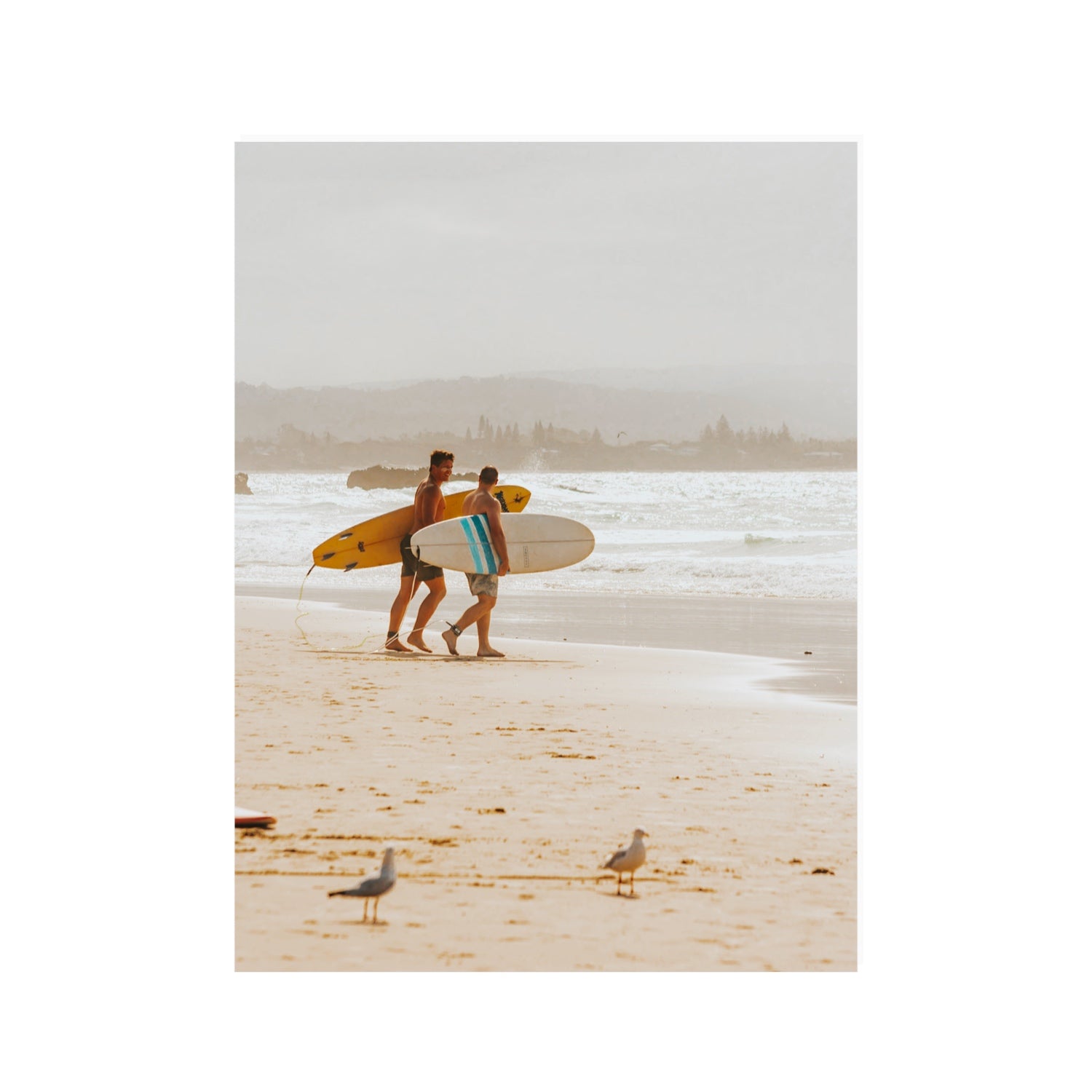 Shane & Benji Byron Bay Surf coastal wall art 30 x 40 in unframed fine art print