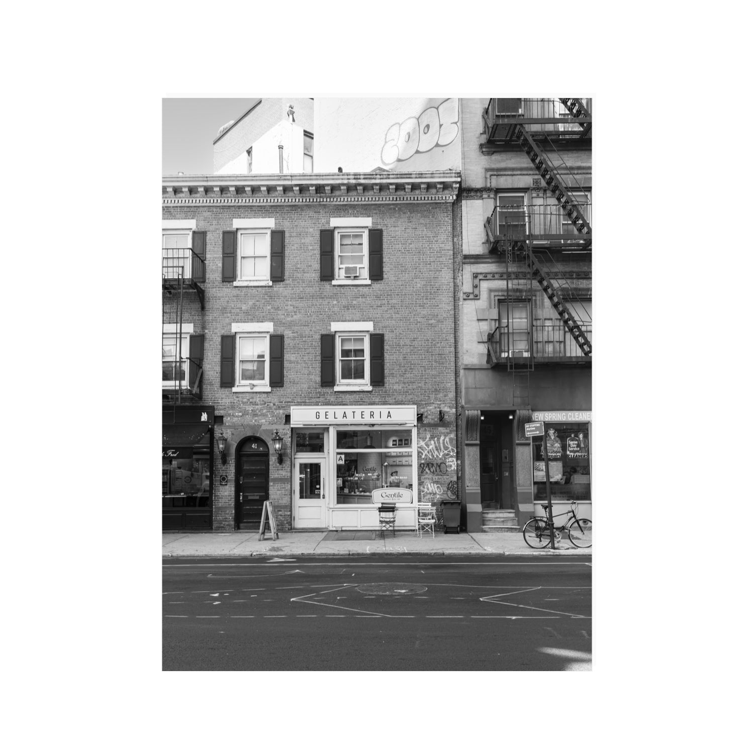 Gelateria New York NYC Black & White wall art 30 x 40 in unframed fine art print