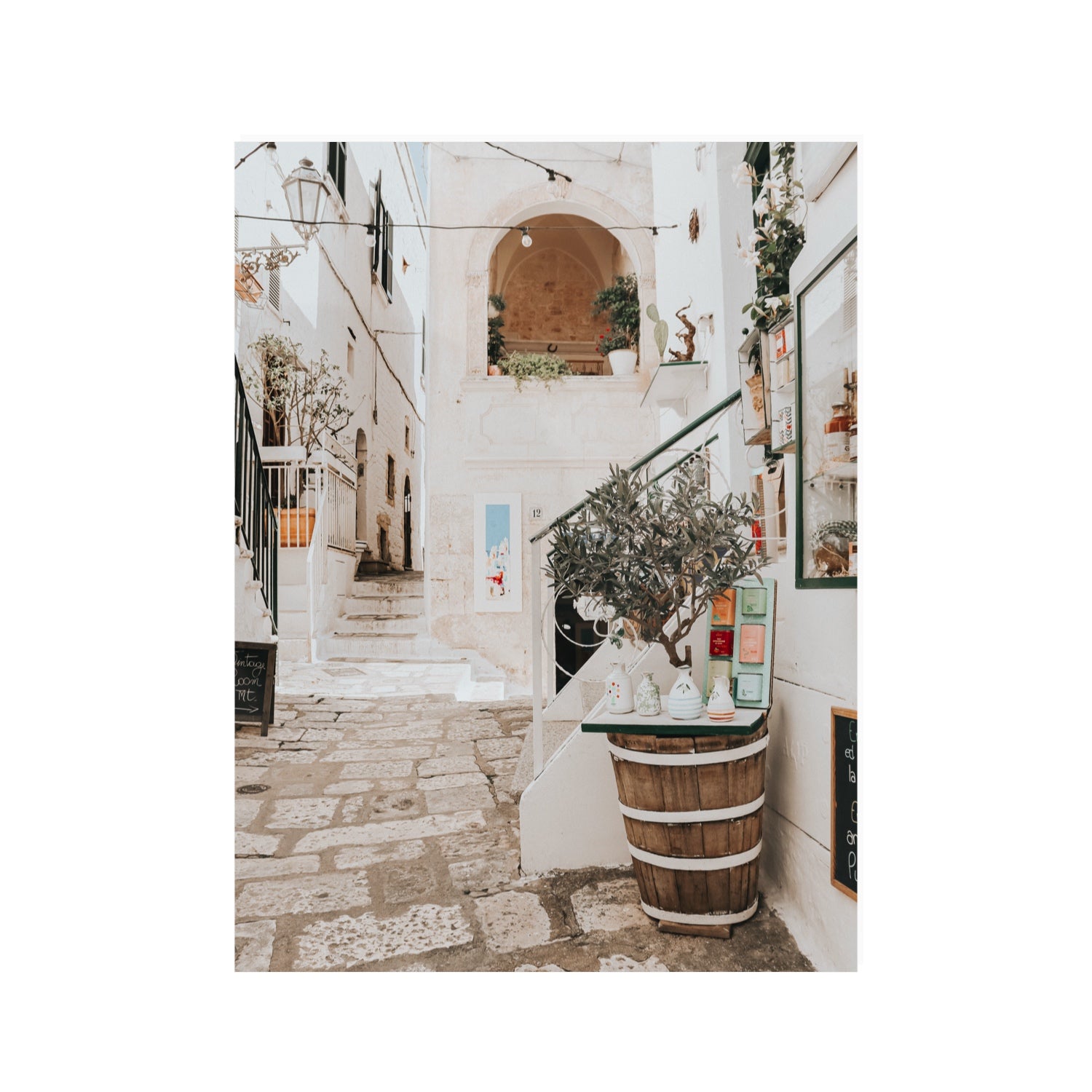 Olive Tree Lane Puglia Ostuni Mediterranean decor wall art 30 x 40 in unframed fine art print