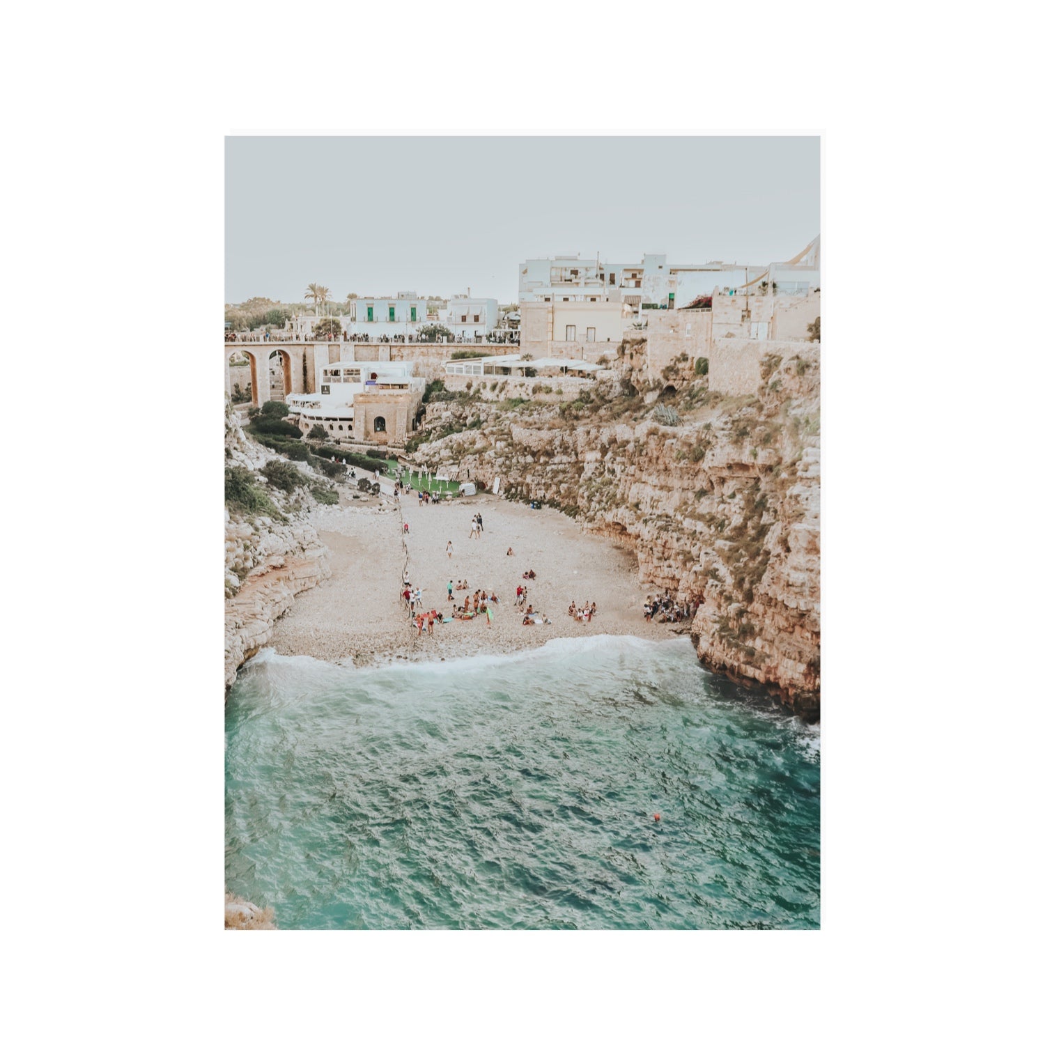 Polignano Vista Puglia coastal Italian beach fine art print 30 x 40 in unframed fine art print