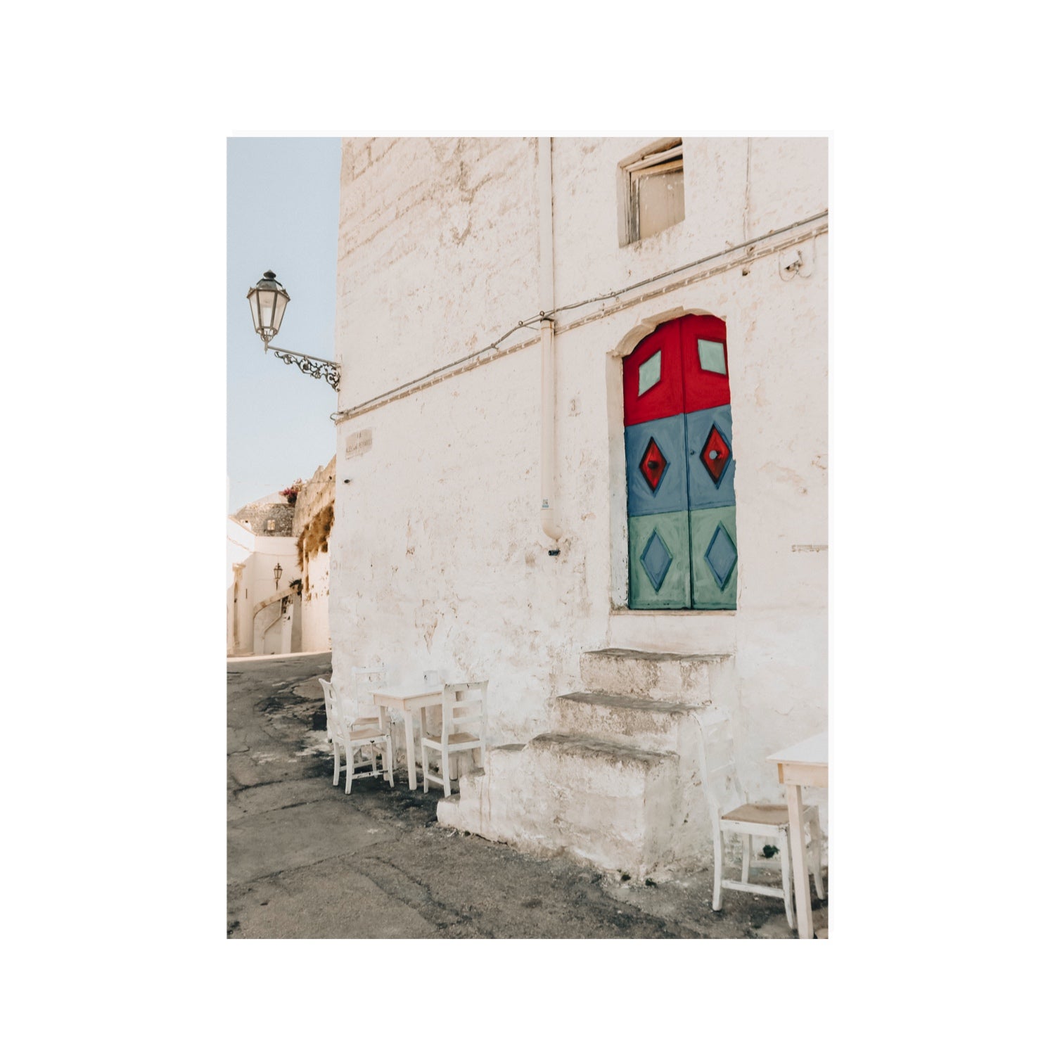 Doorway Delight Puglia Ostuni wall art 30 x 40 in unframed fine art print