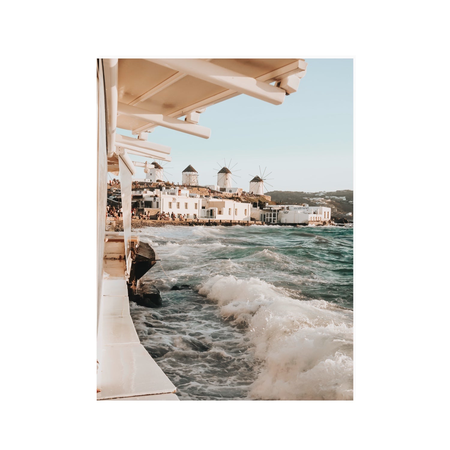 Windmills Mykonos Greek island wall art 30 x 40 in unframed fine art print