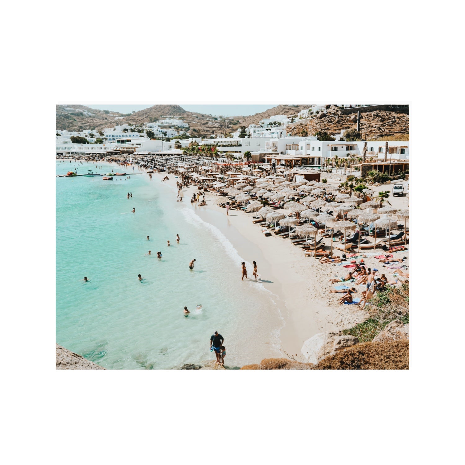 Aquaholic Mykonos Greek island wall art 30 x 40 in unframed fine art print