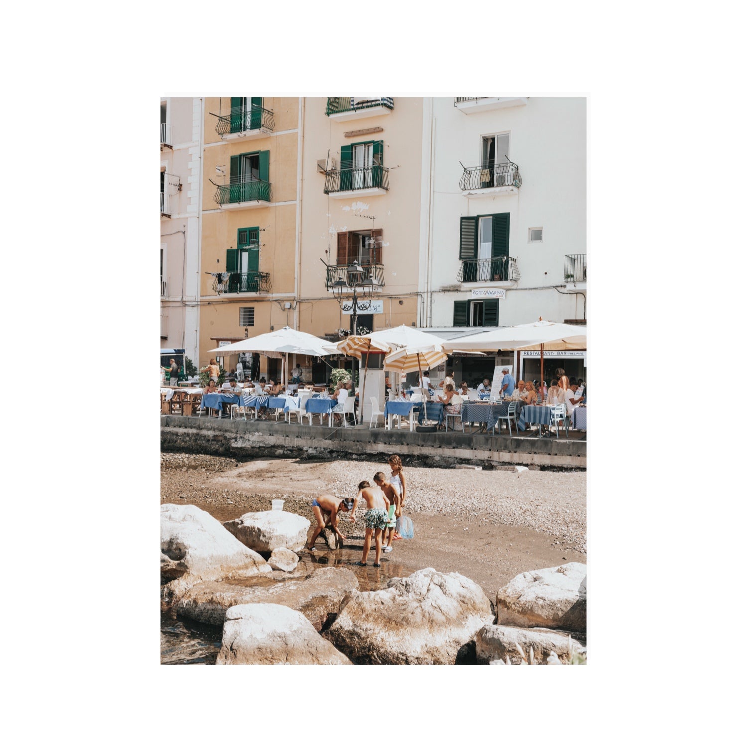 Sunny Playtime Sorrento coastal wall art 30 x 40 in unframed fine art print