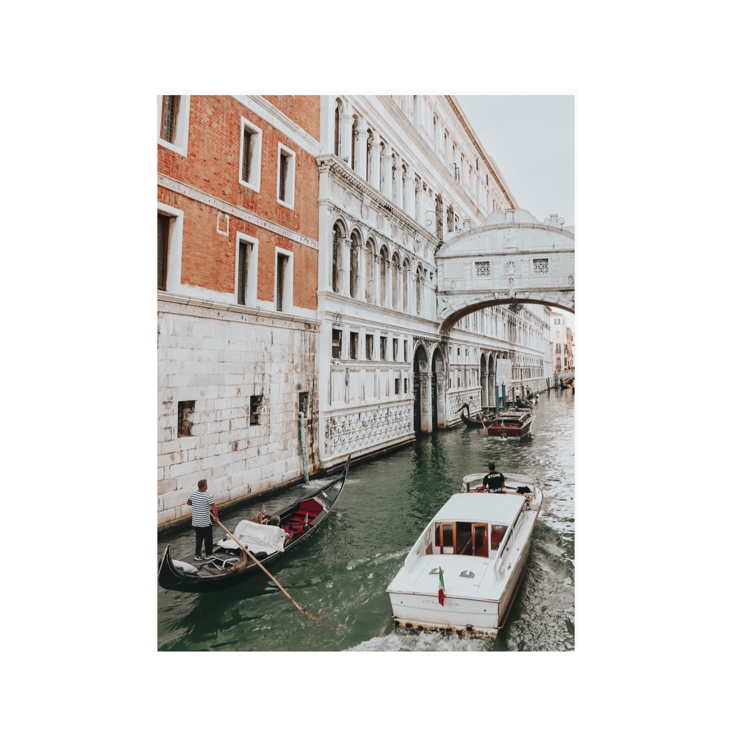 Under the Bridge Venice Gondola Italian wall art 30 x 40 in unframed fine art print