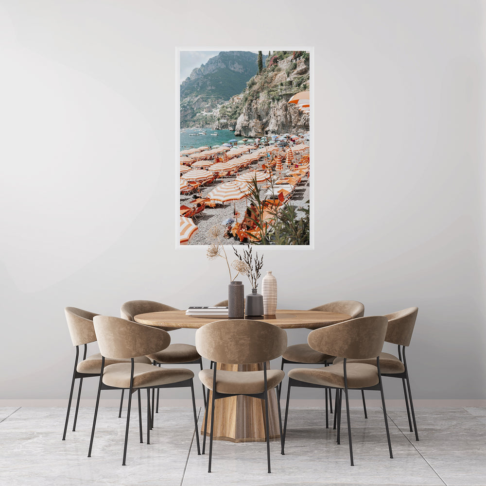 Bagni d'Arienzo Positano decor wall art white framed print styled in a room