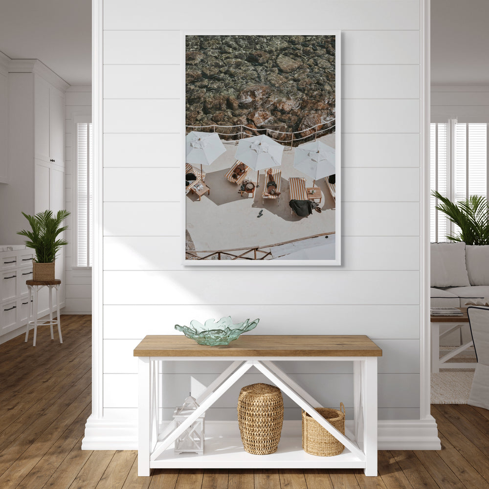 When Harry Met Sally Tuscany coastal wall art view 2 styled in a room